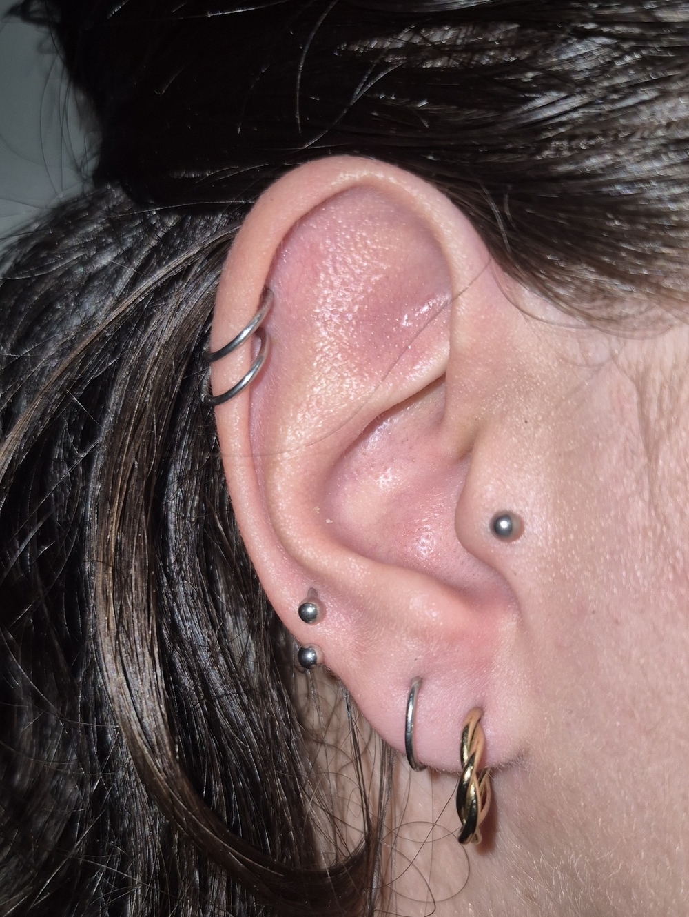 Gold Twisted Hoop Earring
